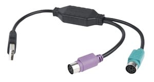 Adapter Gembird UAPS12-BK, 2xPS2->USB, 0.3 m, must